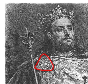 Epitrochoid sign on right shoulder from Bohemian king Waclaw II.