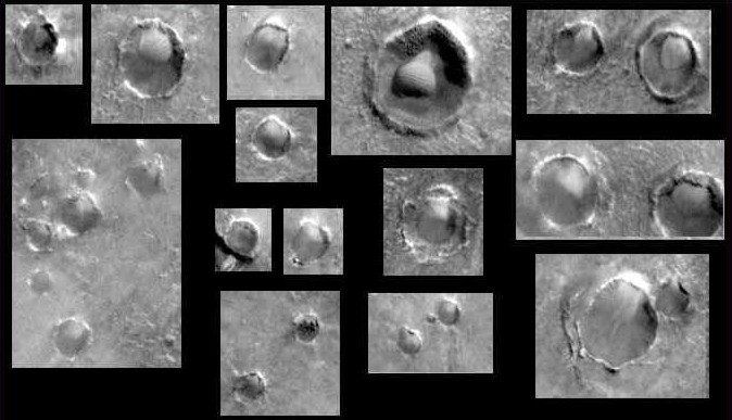 DOMED MARS KRATERS