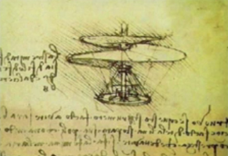 leonardo ufo from helicopter.