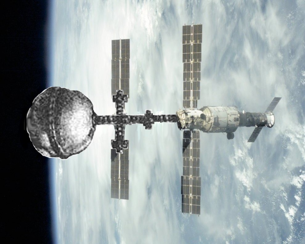 image with MIR Space Station I add SPHERE THING and this looks like KING TVRDKO space Station orbiting EARTH from the past, is this possible!