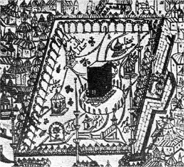 Old map of Haram in Mecca