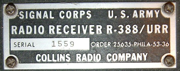 LABEL COLLINS RECEIVER